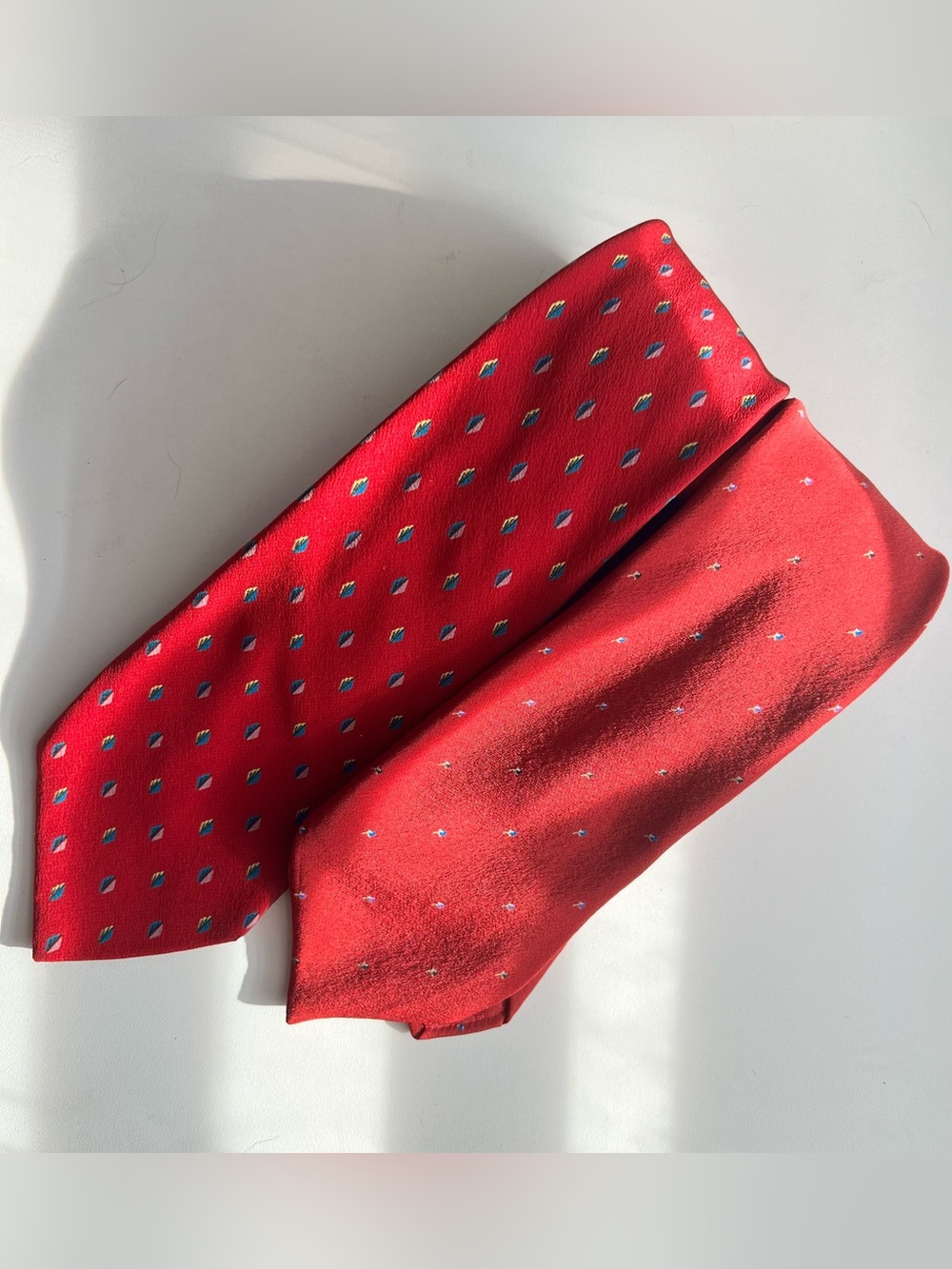 Vintage Silk Red Geometric Tie Bundle Malouf’s Lubbock Texas